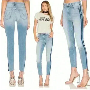 Mother The stunner Zip Ankle Step Fray in Light Kitty Racer Size 25